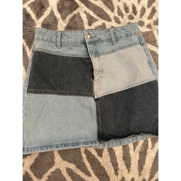 Wild Fable Patchwork Panel Denim Skirt - Picture 1 of 3